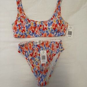 L*Space Barlette Bikini Bottom M-Flowers Forever